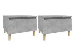 Mesa De Centro| Mesas de apoio 2 pcs 50x46x35cm deriv. madeira -cimento PT583090 Cinzento
