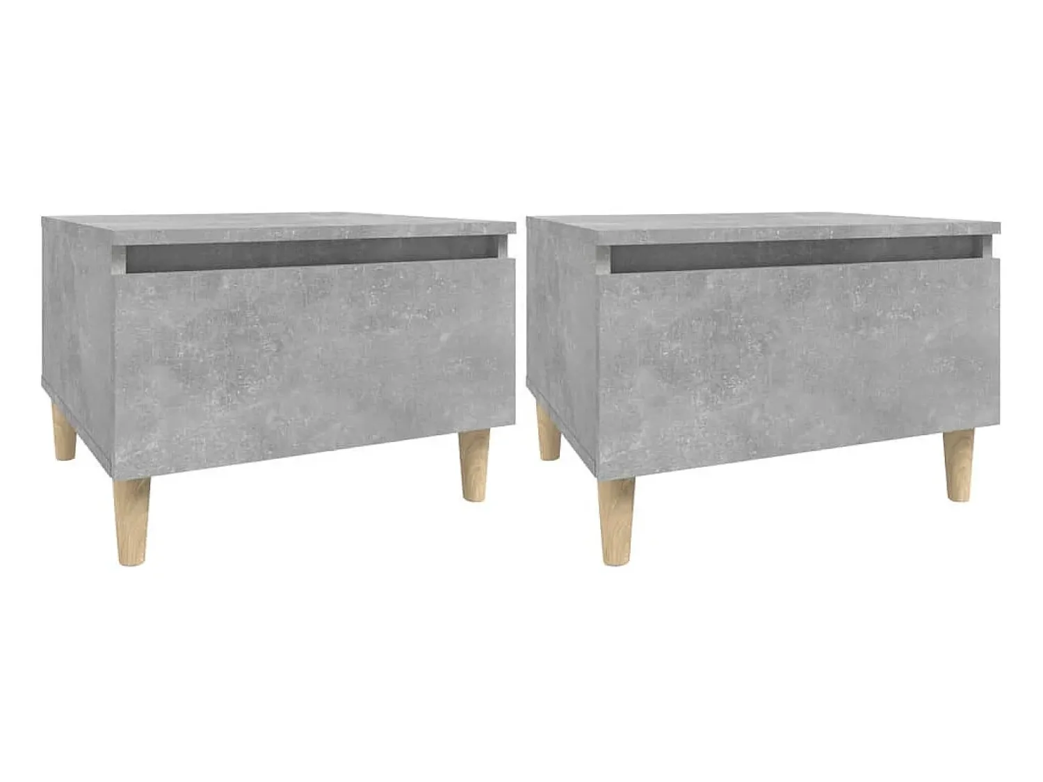 Mesa De Centro| Mesas de apoio 2 pcs 50x46x35cm deriv. madeira -cimento PT583090 Cinzento