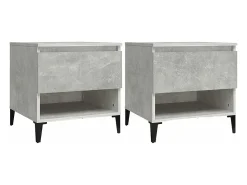 Mesa De Centro| Mesas de apoio 2 pcs 50x46x50cm deriv. madeira -cimento PT990326 Cinzento