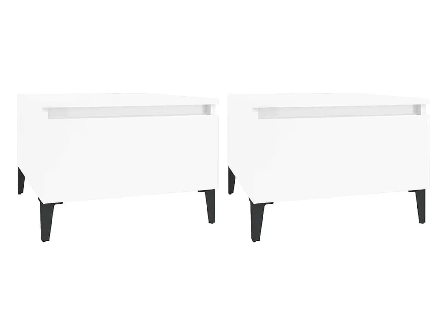 Mesa De Centro| Mesas de apoio 2 pcs 50x46x35cm deriv. madeira brilhante PT921505 Branco
