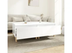 Mesa De Centro* Mesas de apoio 2 pcs 50x46x35cm deriv. madeira brilhante PT723332 Branco