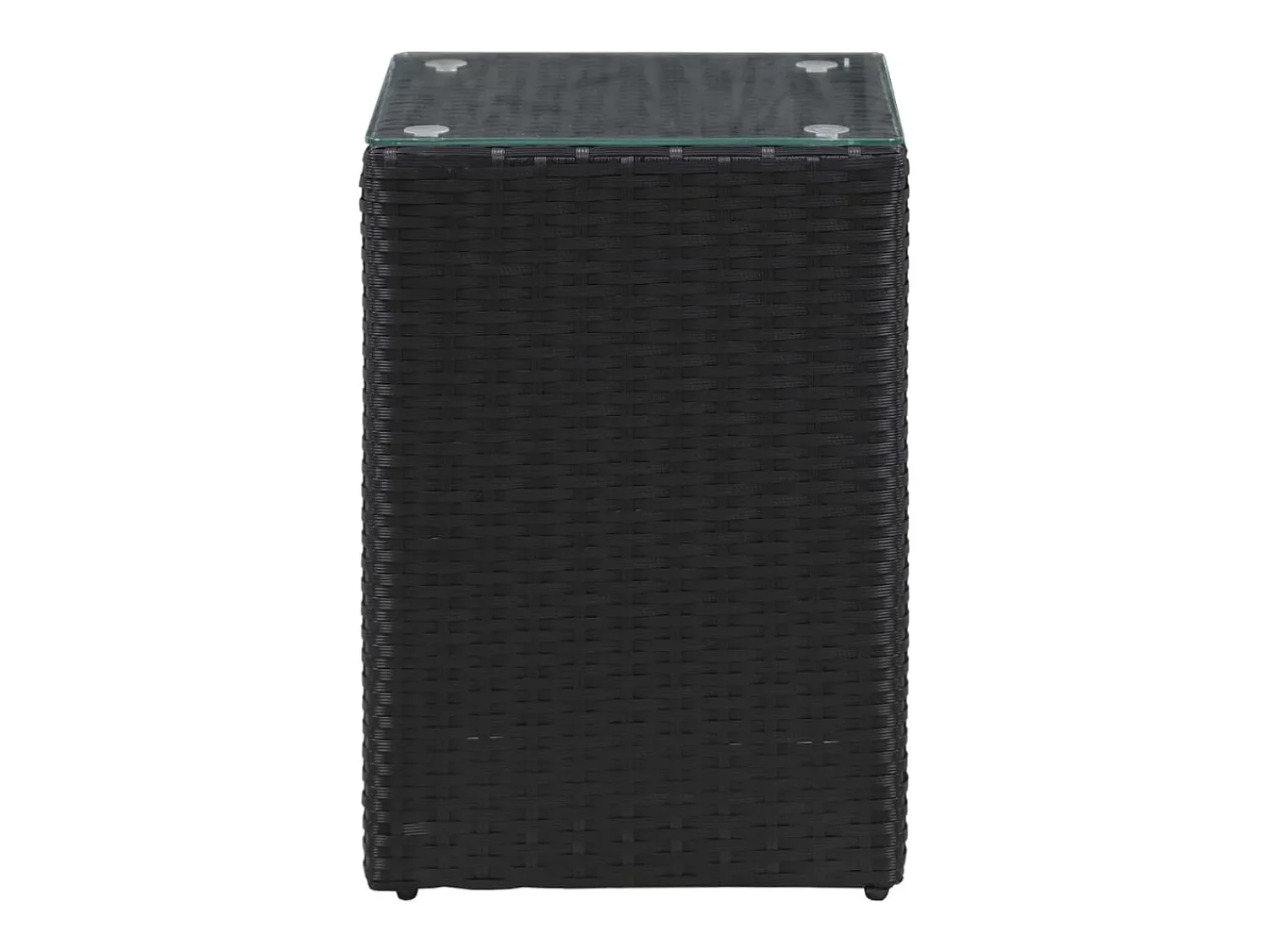 Mesas de apoio com tampo de vidro 3 pcs vime PE PT336357^ Mesa De Centro