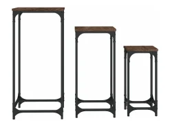 Mesa De Apoio|vidaxl Mesas de apoio encastrar 3pcs deriv. madeira carvalho castanho Natural claro
