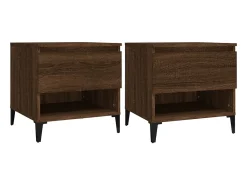 Mesa De Centro* Mesas de apoio 2pcs 50x46x50cm deriv. madeira carvalho PT743782 Castanho