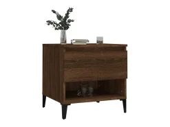 Mesa De Centro* Mesas de apoio 2pcs 50x46x50cm deriv. madeira carvalho PT743782 Castanho