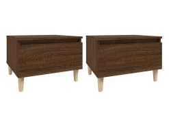 Mesa De Centro| Mesas de apoio 2pcs 50x46x35cm deriv. madeira carvalho PT294082 Castanho