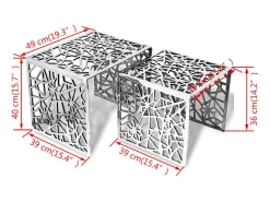 Mesa De Centro* Mesas de apoio quadradas, 2 pçs, alumínio PT841883 Prateado