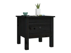 Best vidaxl Mesas de apoio 40x40x39 cm madeira de pinho maciça Preto