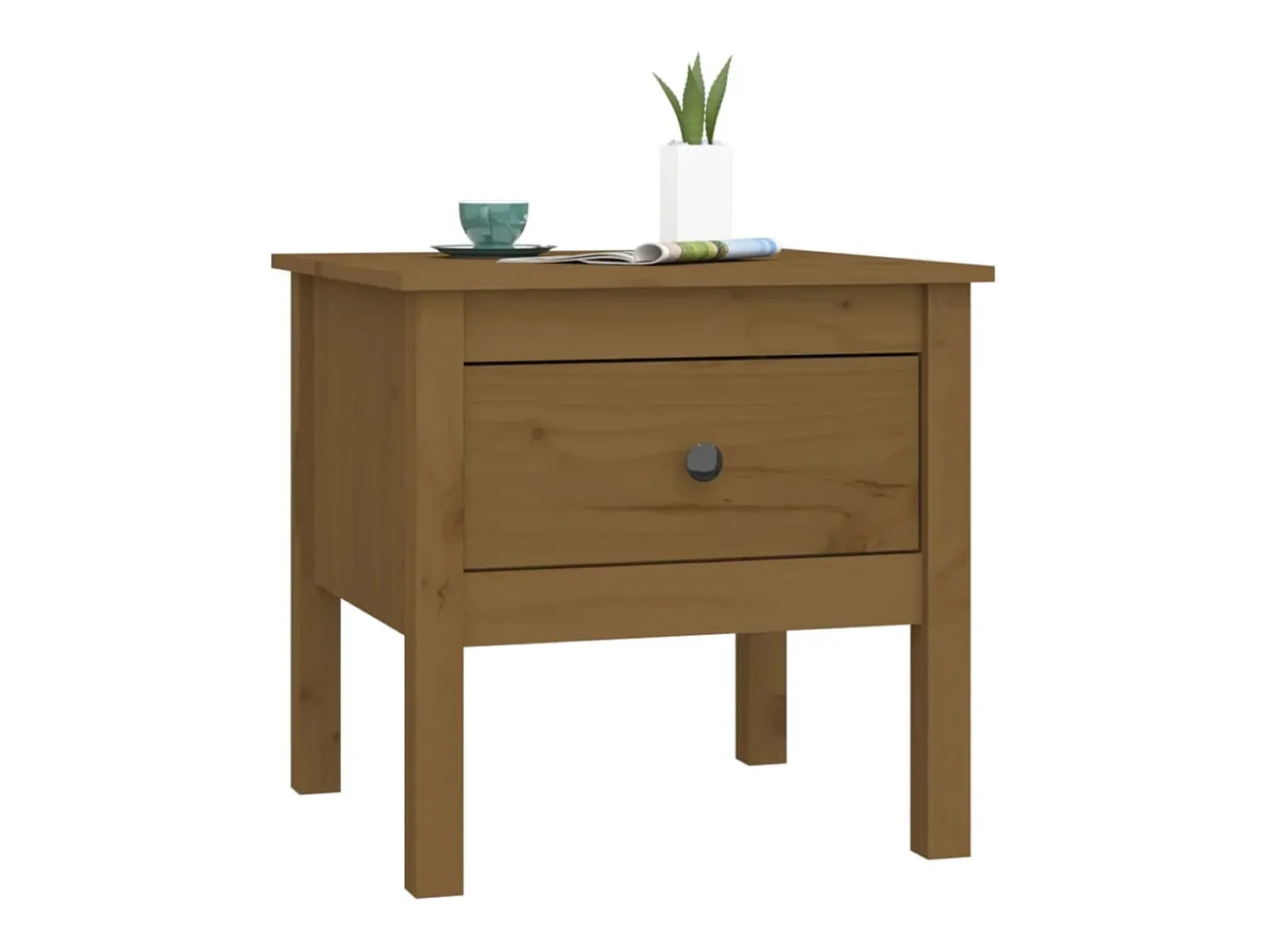 Mesa De Centro* Mesas de apoio 50x50x49 cm pinho maciço mel PT146260 Castanho
