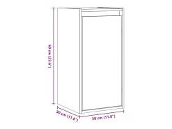 Best vidaxl Mesas de cabeceira 2 pcs 30x30x60 cm madeira de pinho maciça Castanho