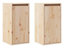 Best vidaxl Mesas de cabeceira 2 pcs 30x30x60 cm madeira de pinho maciça Castanho