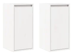 Prateleira|vidaxl Mesas de cabeceira 2 pcs 30x30x60 cm pinho maciço branco Castanho