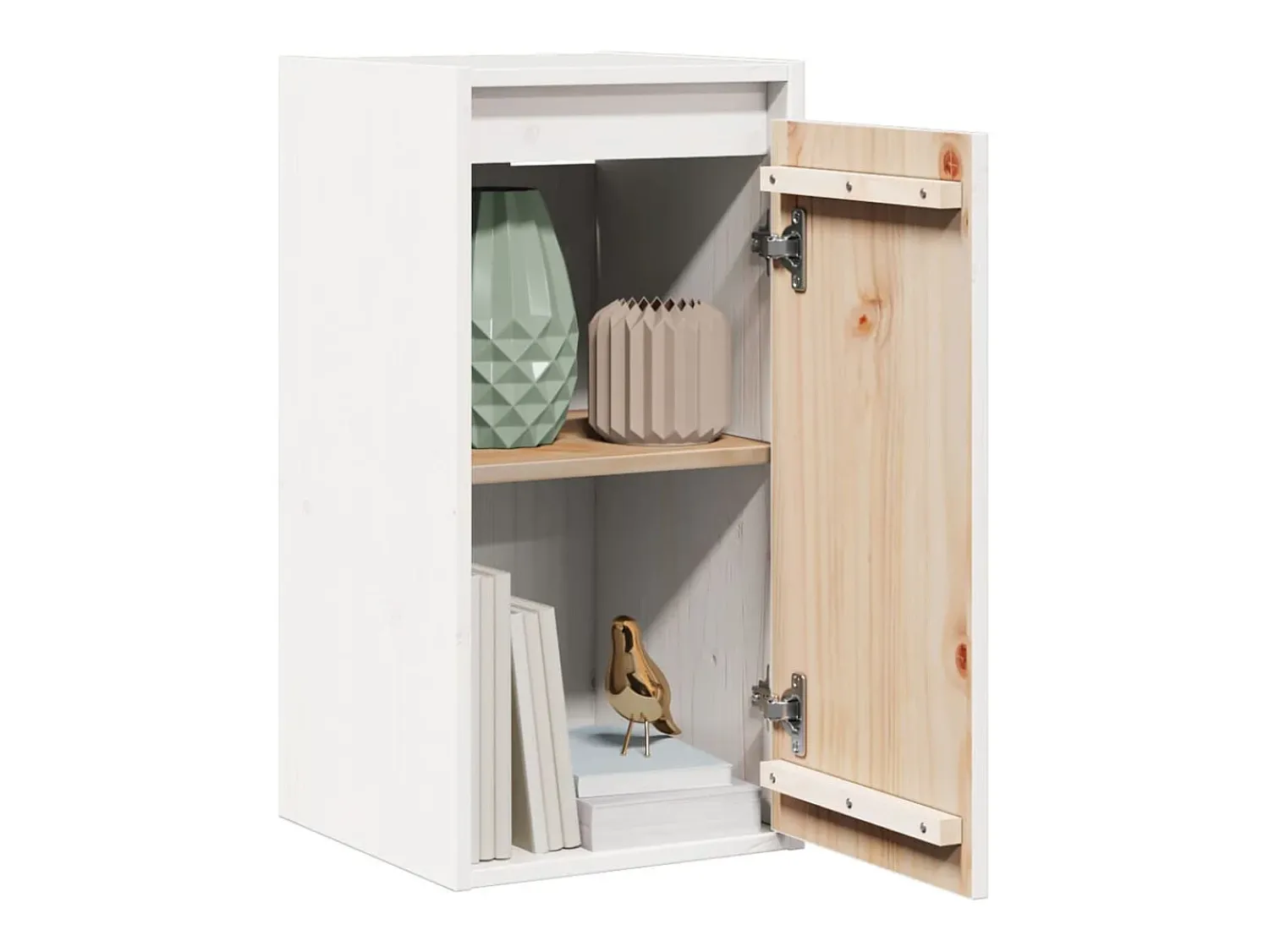 Prateleira|vidaxl Mesas de cabeceira 2 pcs 30x30x60 cm pinho maciço branco Castanho