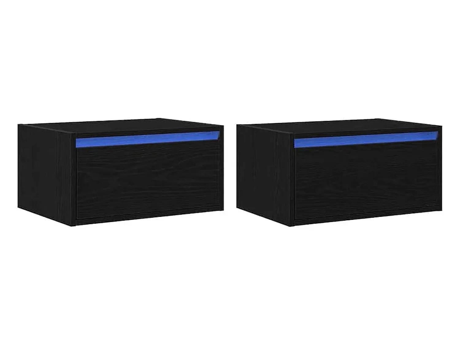vidaxl Mesas de cabeceira de parede com luzes LED 2 pcs carvalho^ Móvel De Tv