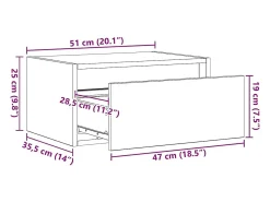Móvel De Tv*vidaxl Mesas de cabeceira de parede com luzes LED 2pcs sonoma Cinzento