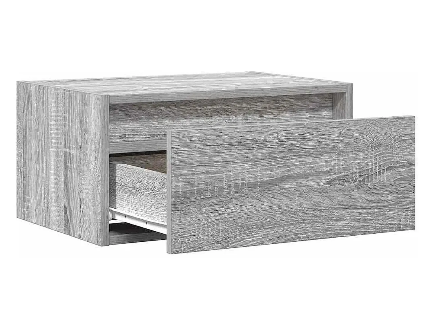 Móvel De Tv*vidaxl Mesas de cabeceira de parede com luzes LED 2pcs sonoma Cinzento