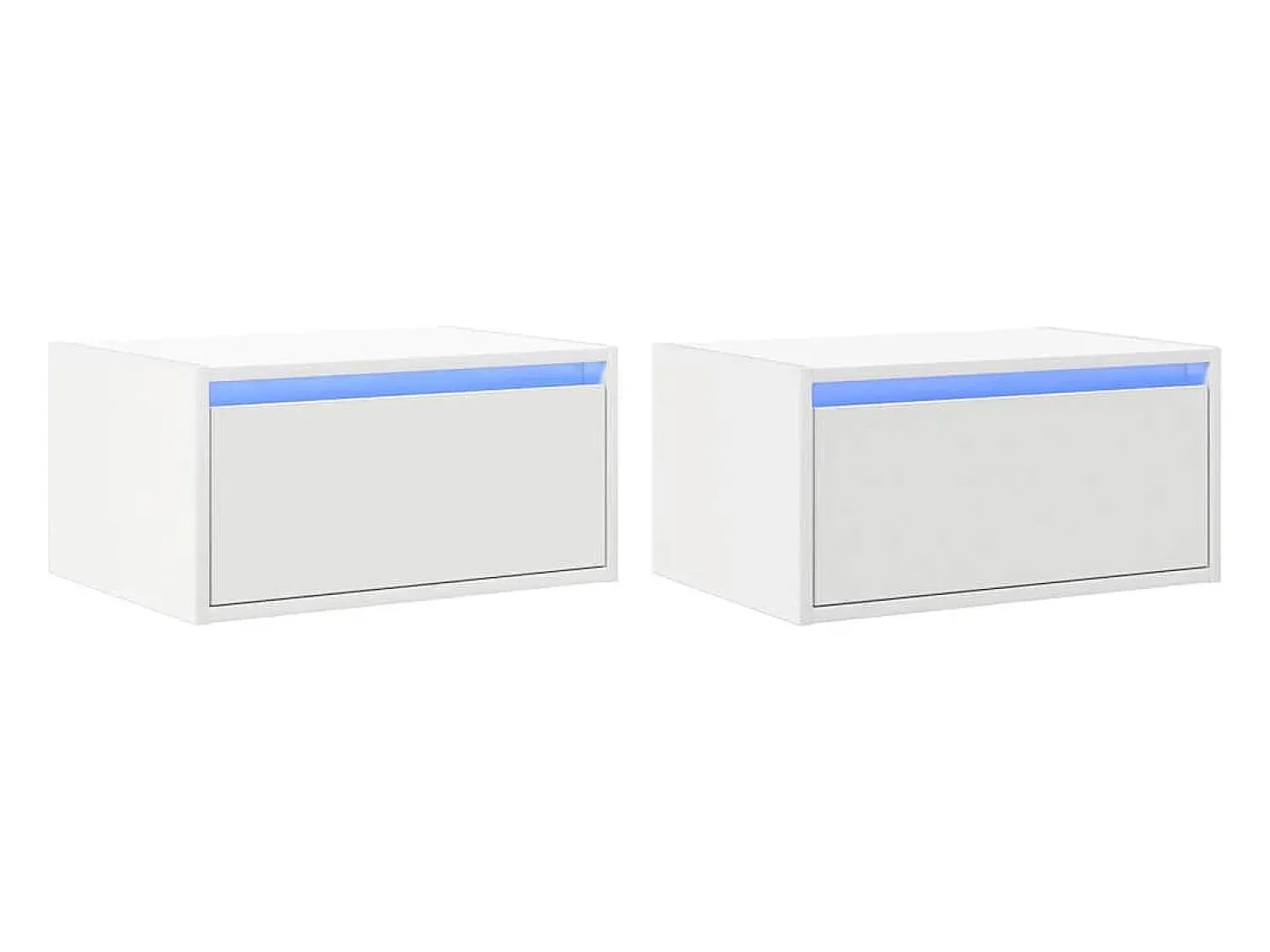 Móvel De Tv*vidaxl Mesas de cabeceira de parede com luzes LED 2 pcs Branco