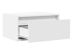 Móvel De Tv*vidaxl Mesas de cabeceira de parede com luzes LED 2 pcs Branco