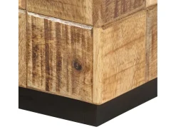 New Mesas de centro 2 pcs c/ design blocos madeira mangueira áspera Castanho