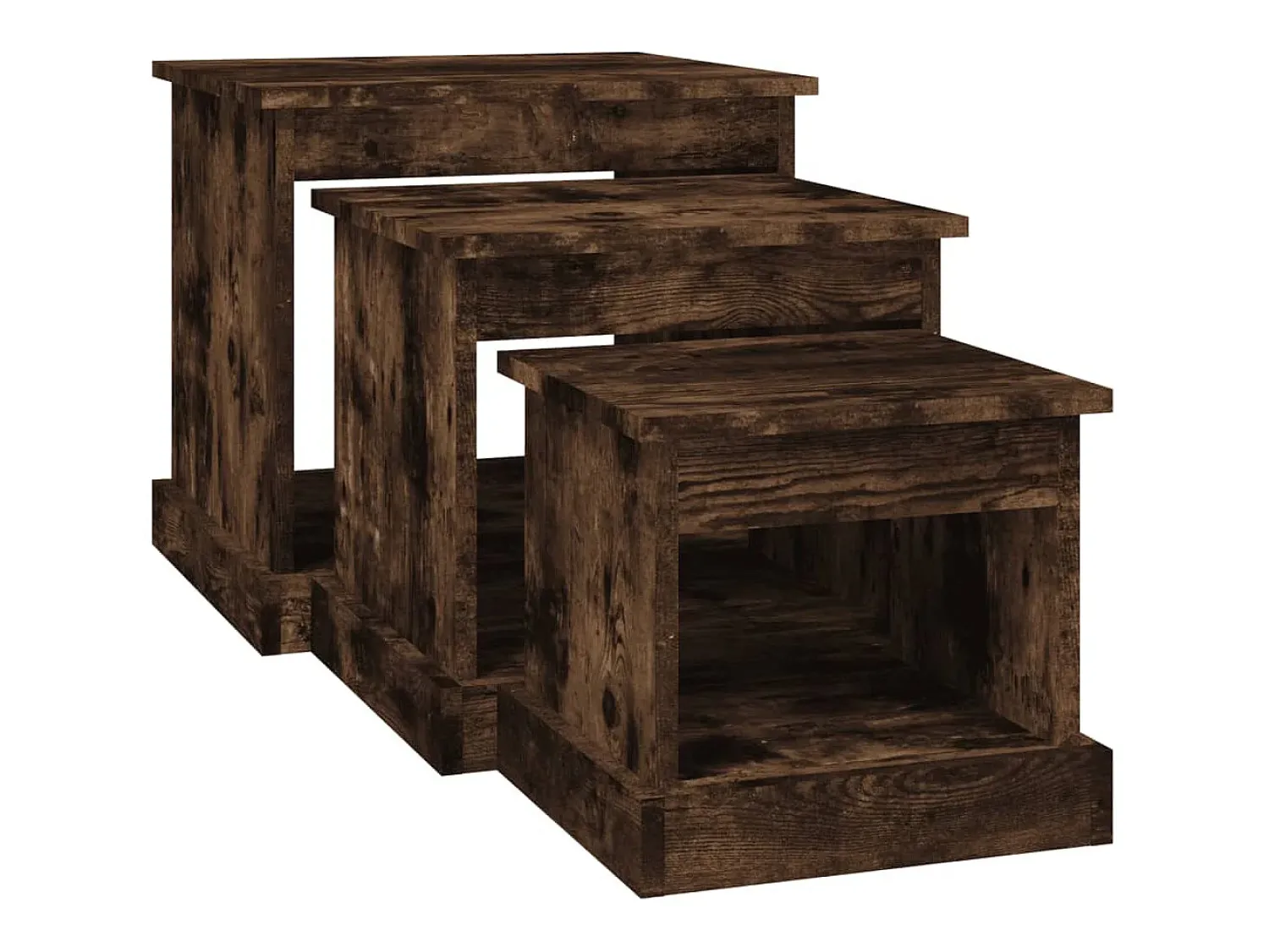 Mesa De Centro|vidaxl Mesas de centro 3 pcs derivados de madeira carvalho fumado Natural claro