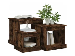 Mesa De Centro|vidaxl Mesas de centro 3 pcs derivados de madeira carvalho fumado Natural claro