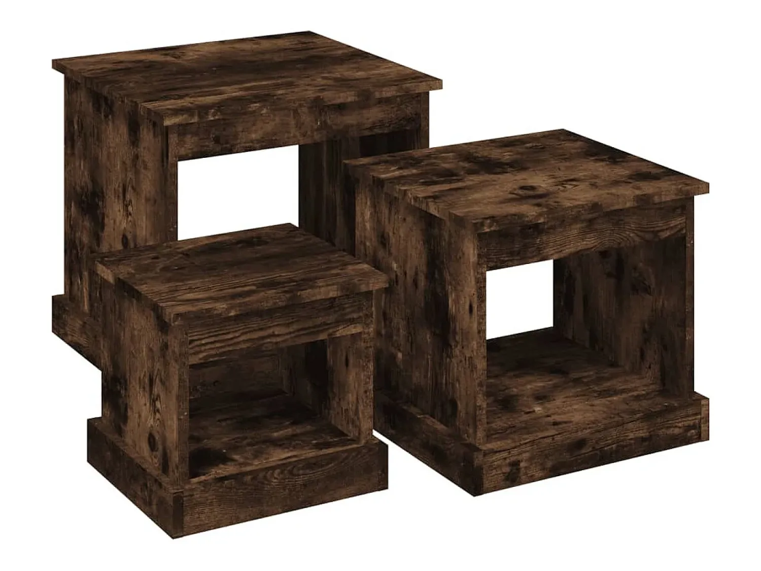 Mesa De Centro|vidaxl Mesas de centro 3 pcs derivados de madeira carvalho fumado Natural claro