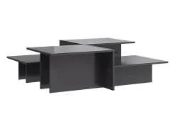 Mesas de centro 2 pcs derivados de madeira brilhante PT185840^ Mesa De Centro