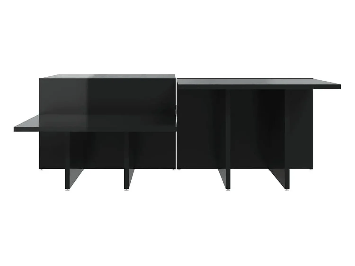 Mesa De Centro| Mesas de centro 2 pcs derivados de madeira brilhante PT788242 Preto