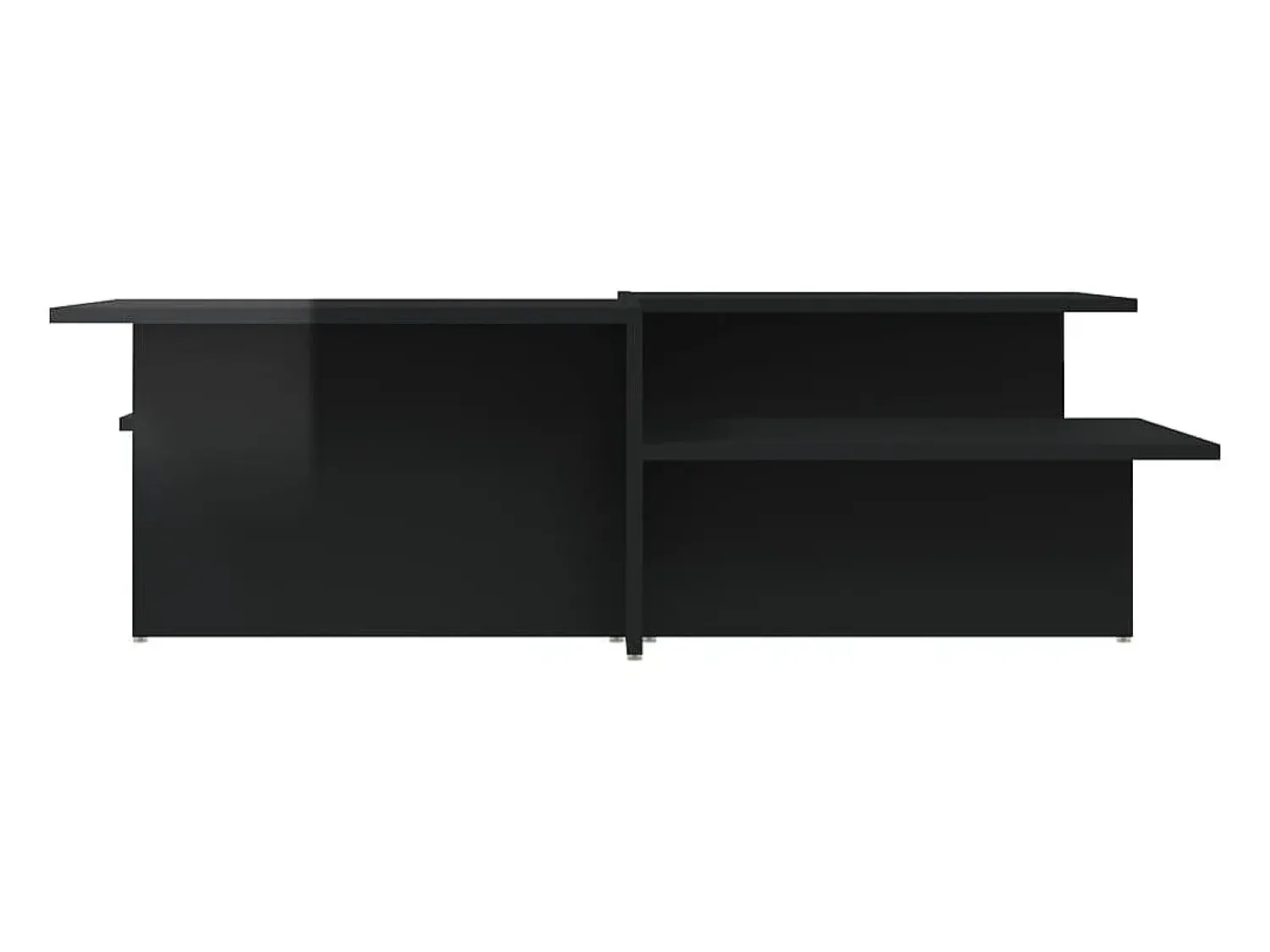 Mesa De Centro| Mesas de centro 2 pcs derivados de madeira brilhante PT788242 Preto