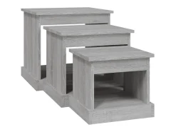 Mesas de centro 3 pcs derivados de madeira sonoma^ Mesa De Centro