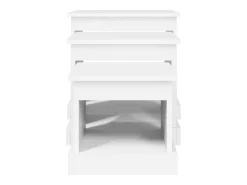 Mesa De Centro| Mesas de centro 3 pcs derivados de madeira Branco