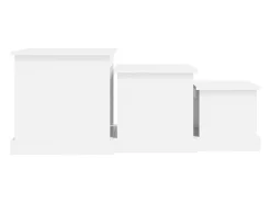 Mesa De Centro| Mesas de centro 3 pcs derivados de madeira Branco