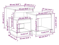 Mesa De Centro| Mesas de centro 3 pcs derivados de madeira carvalho sonoma Castanho