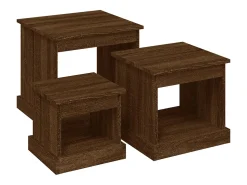 Clearance vidaxl Mesas de centro 3 pcs derivados de madeira carvalho castanho Natural claro