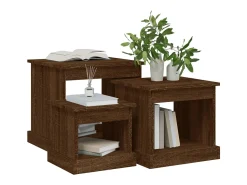 Clearance vidaxl Mesas de centro 3 pcs derivados de madeira carvalho castanho Natural claro