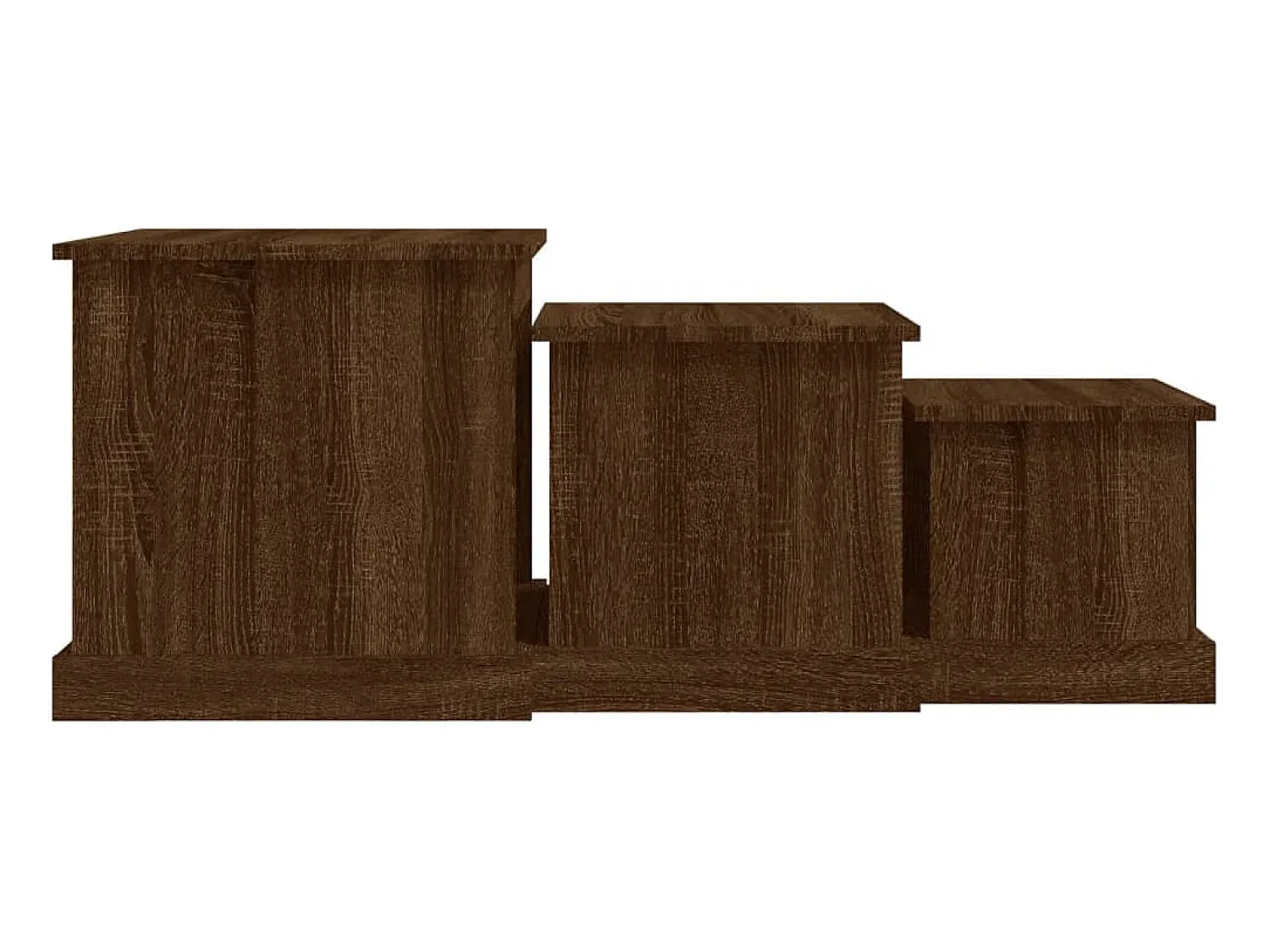 Clearance vidaxl Mesas de centro 3 pcs derivados de madeira carvalho castanho Natural claro