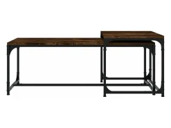 Mesa De Centro|vidaxl Mesas de centro 2 pcs derivados de madeira carvalho fumado Natural claro