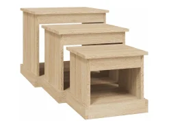 Mesa De Centro|vidaxl Mesas de centro 3 pcs derivados de madeira carvalho sonoma Castanho