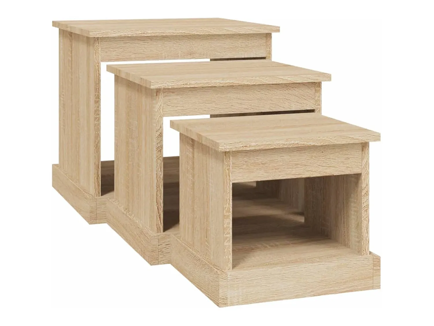 Mesa De Centro|vidaxl Mesas de centro 3 pcs derivados de madeira carvalho sonoma Castanho