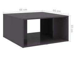 Mesa De Centro| Mesas de centro 4 pcs derivados de madeira cinza brilhante Cinzento