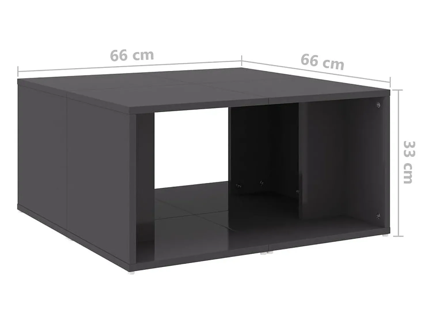 Mesa De Centro| Mesas de centro 4 pcs derivados de madeira cinza brilhante Cinzento