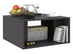 Mesa De Centro| Mesas de centro 4 pcs derivados de madeira cinza brilhante Cinzento