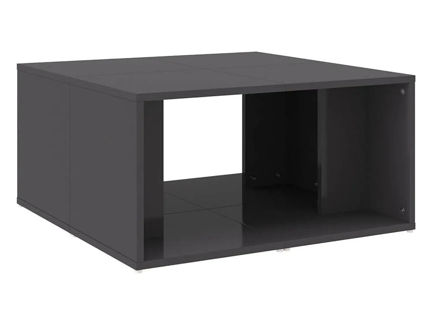 Mesa De Centro| Mesas de centro 4 pcs derivados de madeira cinza brilhante Cinzento