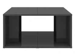 Mesa De Centro| Mesas de centro 4 pcs derivados de madeira cinza brilhante Cinzento