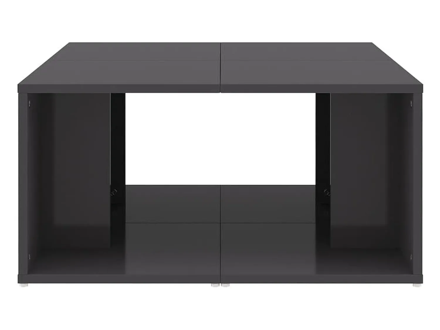 Mesa De Centro| Mesas de centro 4 pcs derivados de madeira cinza brilhante Cinzento