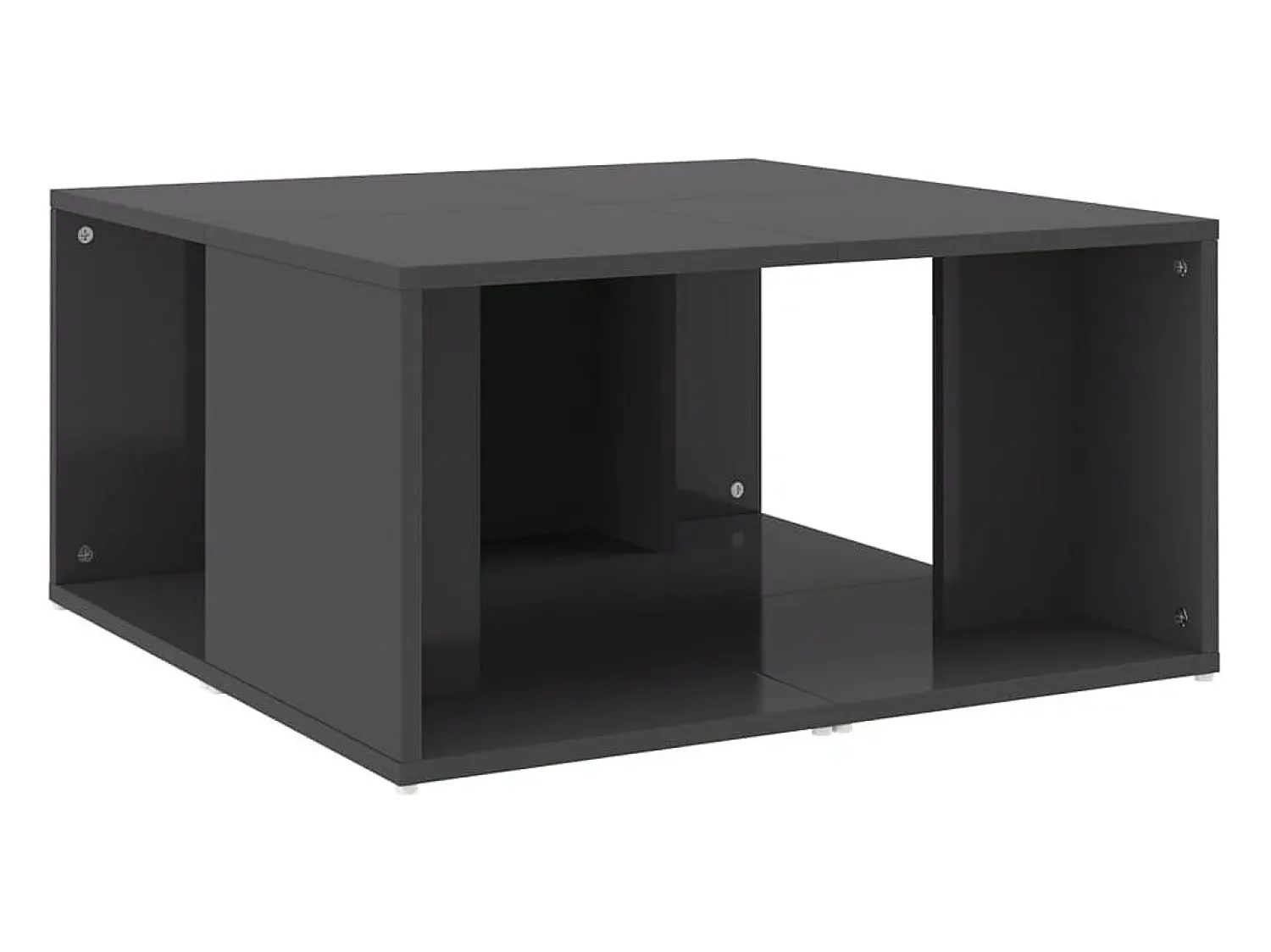 Mesa De Centro| Mesas de centro 4 pcs derivados de madeira cinza brilhante Cinzento