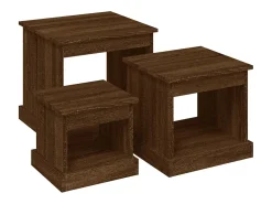Mesas de centro 3 pcs derivados de madeira carvalho PT127532^ Mesa De Centro