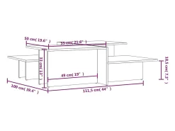 Mesa De Centro*vidaxl Mesas de centro 2 pcs derivados de madeira brilhante Cinzento