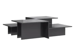 Mesa De Centro*vidaxl Mesas de centro 2 pcs derivados de madeira brilhante Cinzento