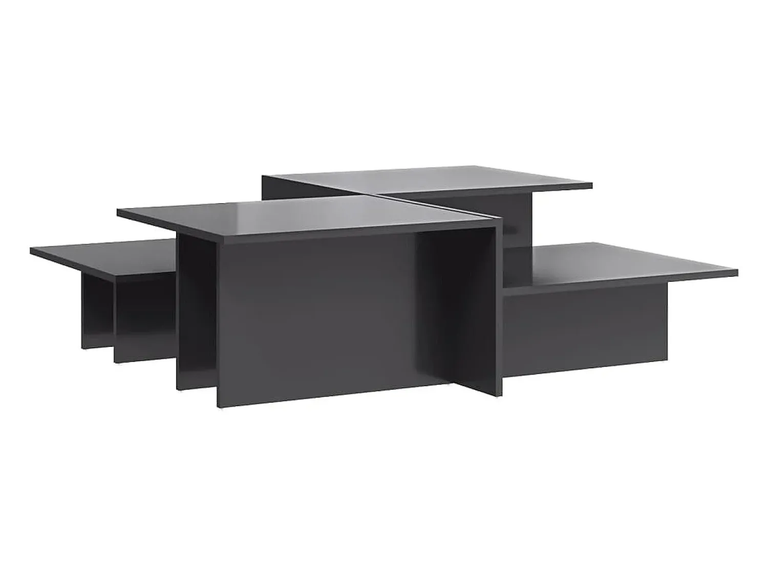 Mesa De Centro*vidaxl Mesas de centro 2 pcs derivados de madeira brilhante Cinzento